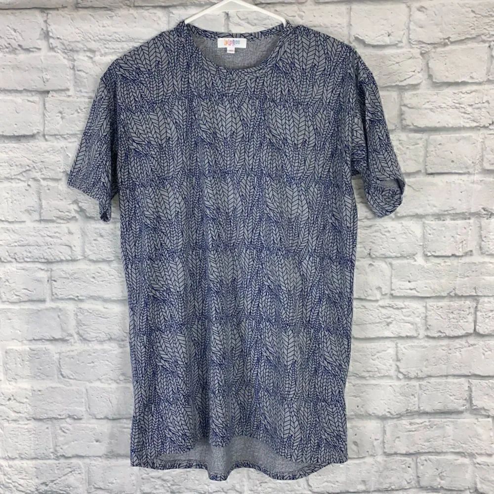 Lularoe Crewneck short sleeve print top blue sz XS Women